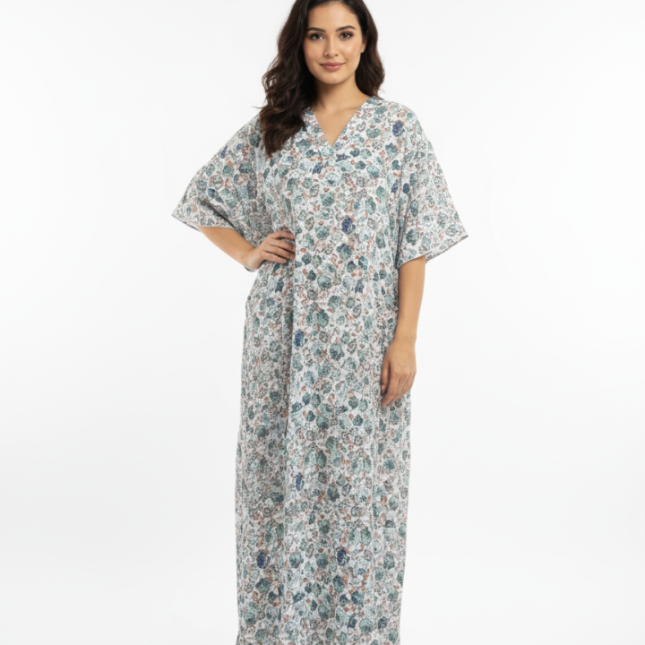V NECK RAYON MAXI