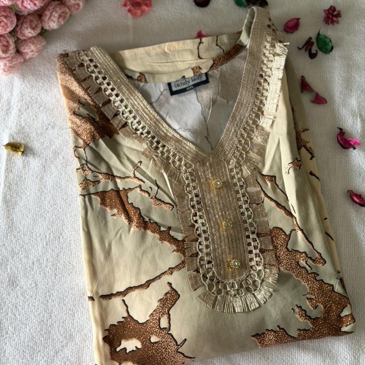LATTE CREAM KAFTAN MAXI | 518
