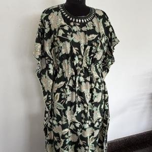 OLIVE BLOOM KAFTAN MAXI | 528